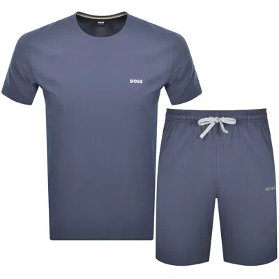 Boss Business Boss Mix And Match T Shirt And Short Set Navy In Blue