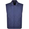 Hugo Boss Water-repellent Regular-fit Gilet With Diamond Quilting In Blue
