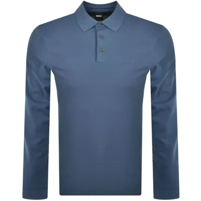 Hugo Boss Boss Pado 30 Long Sleeved Polo T Shirt Blue