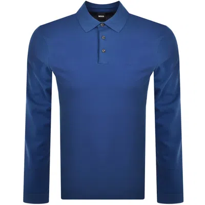 Hugo Boss Boss Pado 30 Long Sleeved Polo T Shirt Blue