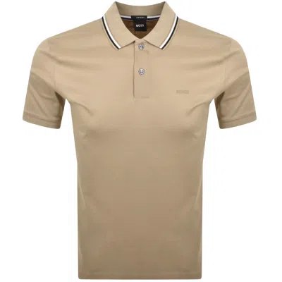 Hugo Boss Boss Penrose 38 Polo T Shirt Beige In Nude