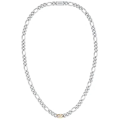 Boss Business Boss Rian Two Tone Necklace Silver In Metallic