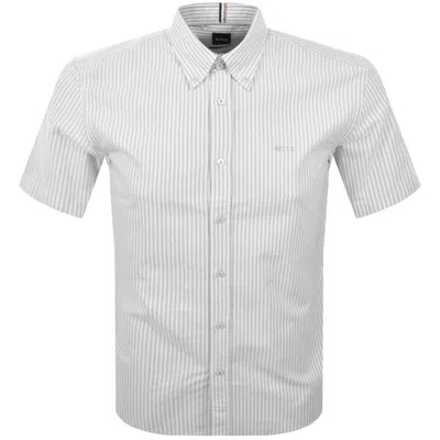 Hugo Boss Boss Short Sleeve Roan Striped Shirt Beige