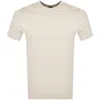 Hugo Boss Boss Thompson Logo Jacquard Cotton T-shirt In Cream