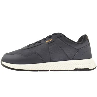 Hugo Boss Boss Titanium Runner Trainers Dark Blue In Navy