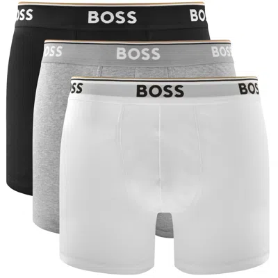 Hugo Boss Boss Underwear 3 Pack Long Boxer Briefs In Black