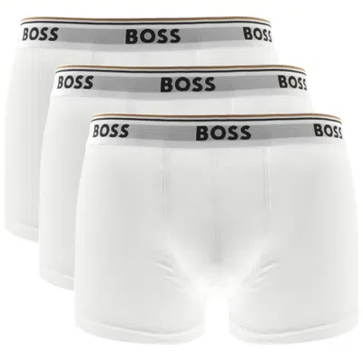 HUGO BOSS BOSS UNDERWEAR 3 PACK TRUNKS WHITE
