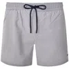 Hugo Boss Swim Shorts In Striped Seersucker Fabric In Blue