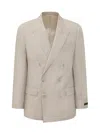 Boss By Beckham Elegant Double-breasted Blazer In White
