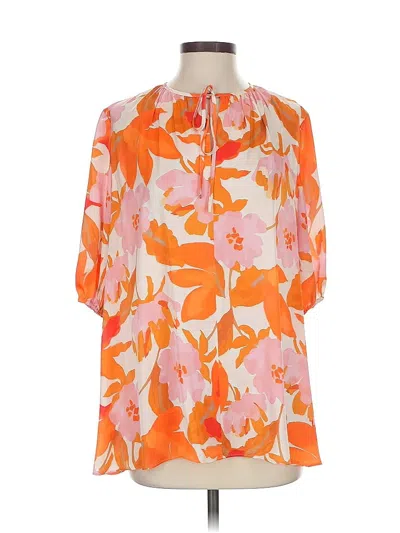 Pre-owned Boss By Hugo Boss 3/4 Sleeve Blouse In Orange