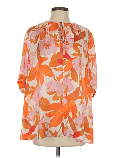 Pre-owned Boss By Hugo Boss 3/4 Sleeve Blouse In Orange