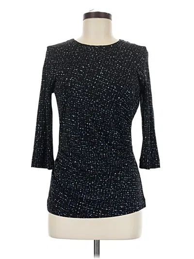 Pre-owned Boss By Hugo Boss 3/4 Sleeve Top Black Boatneck Tops