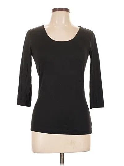 Pre-owned Boss By Hugo Boss 3/4 Sleeve Top Black Scoop Neck Tops