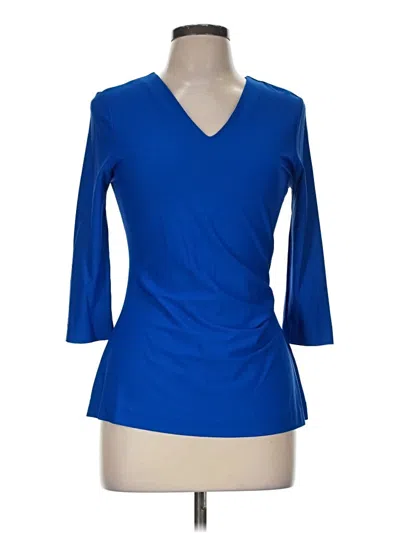 Pre-owned Boss By Hugo Boss 3/4 Sleeve Top Blue V-neck Tops