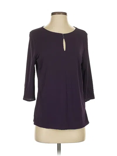 Pre-owned Boss By Hugo Boss 3/4 Sleeve Top Purple Keyhole Neckline Tops