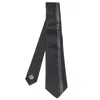 Boss By Hugo Boss Black & Grey Vertical Stripe Silk Tie In Black