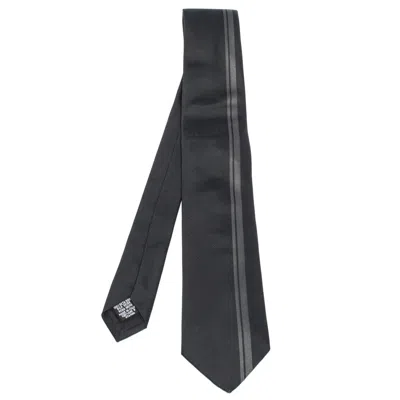 Boss By Hugo Boss Black & Grey Vertical Stripe Silk Tie