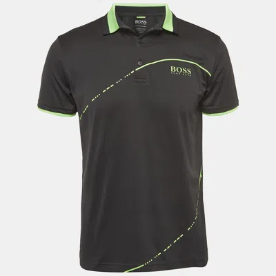 Pre-owned Boss By Hugo Boss Black Contrast Trim Jersey Polo T-shirt S
