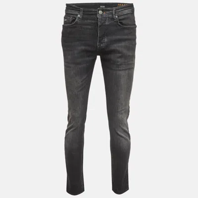 Boss By Hugo Boss Black Denim Taber Tapered Fit Jeans M Waist
