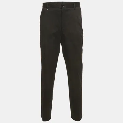Pre-owned Boss By Hugo Boss Black Gabardine Formal Trousers Xxl