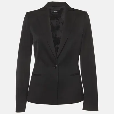 Pre-owned Boss By Hugo Boss Black Gabardine Tailored Blazer S