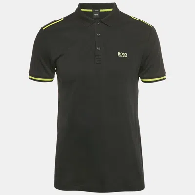 Pre-owned Boss By Hugo Boss Black Logo Jersey Paule 2 Polo T-shirt M
