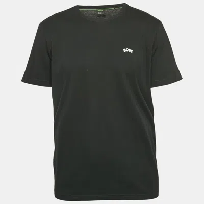 Pre-owned Boss By Hugo Boss Black Logo Print Jersey Crew Neck T-shirt Xl