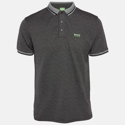 Boss By Hugo Boss Black Mesh Jersey Polo T-shirt