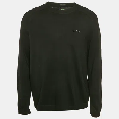 Pre-owned Boss By Hugo Boss Black Nylon Knit Crewneck Sweatshirt Xl