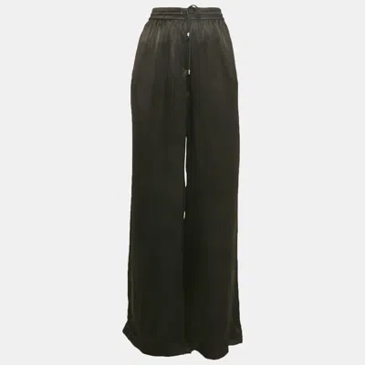 Boss By Hugo Boss Black Satin Tavati Trousers In Green