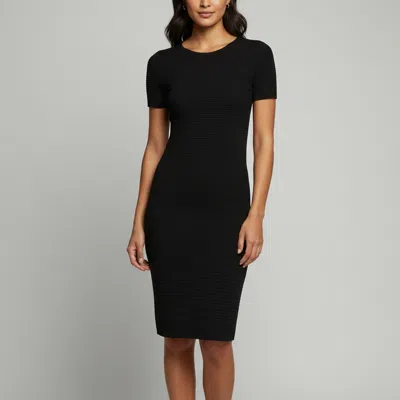 Pre-owned Boss By Hugo Boss Black Textured Knit Fenny Midi Dress Xs
