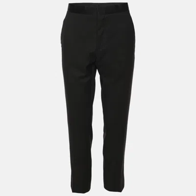 Pre-owned Boss By Hugo Boss Black Virgin Wool Formal Pants M
