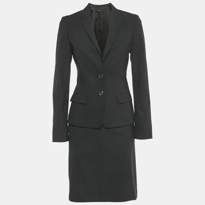 Pre-owned Boss By Hugo Boss Black Wool Blazer & Skirt Set S/m