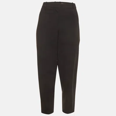 Pre-owned Boss By Hugo Boss Black Wool Blend Regular Fit Tiluna Trouser L