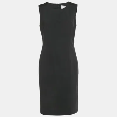 Pre-owned Boss By Hugo Boss Black Wool Sheath Dress M