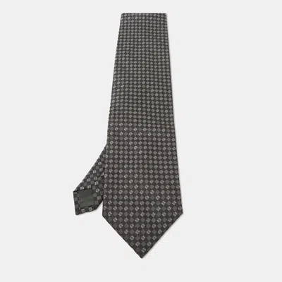 Boss By Hugo Boss Black/grey Patterned Silk Tie In Brown
