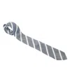 Boss By Hugo Boss Blue & White Textured Diagonal Stripes Silk Jacquard Classic Tie In Blue