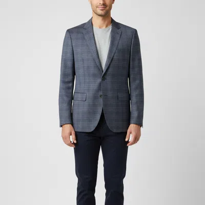 Pre-owned Boss By Hugo Boss Blue Check Pattern Wool The James4 Blazer L