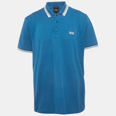 Pre-owned Boss By Hugo Boss Blue Cotton Paddy Polo T-shirt Xxl