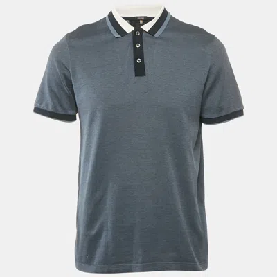 Pre-owned Boss By Hugo Boss Blue Cotton Polo T-shirt M