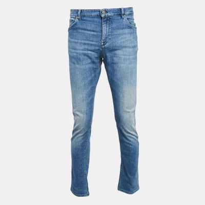 Pre-owned Boss By Hugo Boss Blue Faded Denim Candiani Jeans Xxl Waist 40"