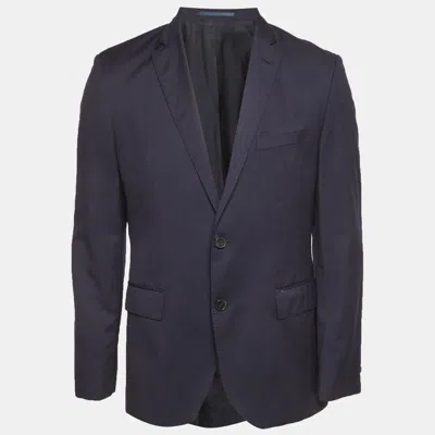 Pre-owned Boss By Hugo Boss Blue Gabardine Johnstons1 Blazer L