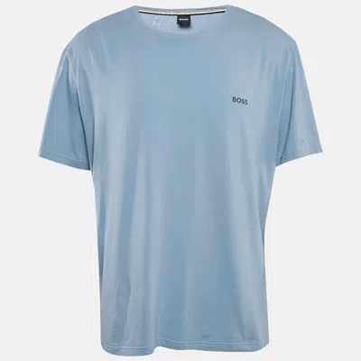 Boss By Hugo Boss Blue Logo Print Jersey Crew Neck T-shirt
