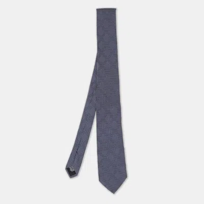 Boss By Hugo Boss Blue Patterned Jacquard Silk Tie