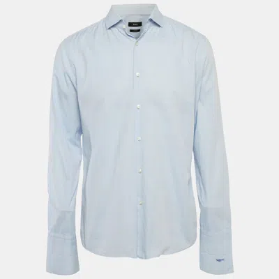 Boss By Hugo Boss Blue Patterned Slim Fit Shirt