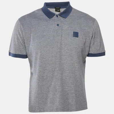 Pre-owned Boss By Hugo Boss Blue Pima Cotton Jersey Polo T-shirt L