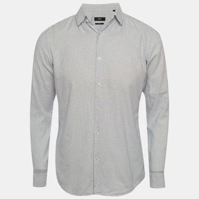 Boss By Hugo Boss Blue Printed Cotton Shirt In Multi