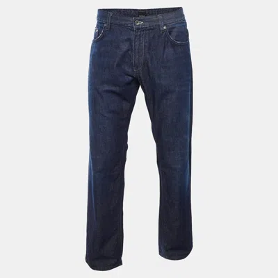 Pre-owned Boss By Hugo Boss Blue Stretch Denim Straight Leg Maine Jeans Xl/waist 36"
