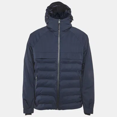 Pre-owned Boss By Hugo Boss Blue Synthetic Calpau Puffer Jacket L