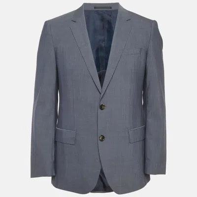 Pre-owned Boss By Hugo Boss Blue Wool Single Breasted Blazer L